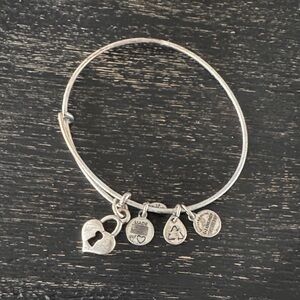 Alex and Ani Heart Lock Charm Bangle Bracelet